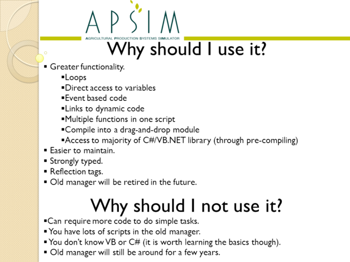 Introduction to Manager 2 – APSIM
